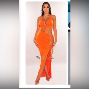 Hot Miami Styles Vibrant Orange Crop Top